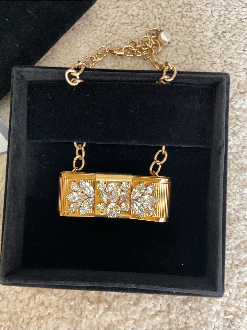 Dolce & Gabbana Collana Fiocco Crystal Floral Bow Necklace
